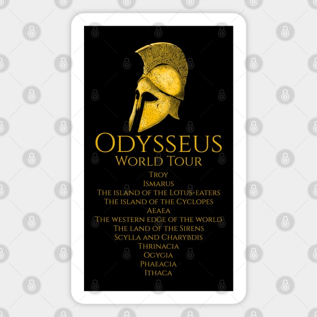 Odysseus World Tour - Ancient Greek Mythology Magnet by Styr Designs